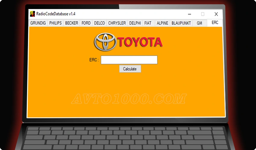 Программа Код магнитолы Toyota.